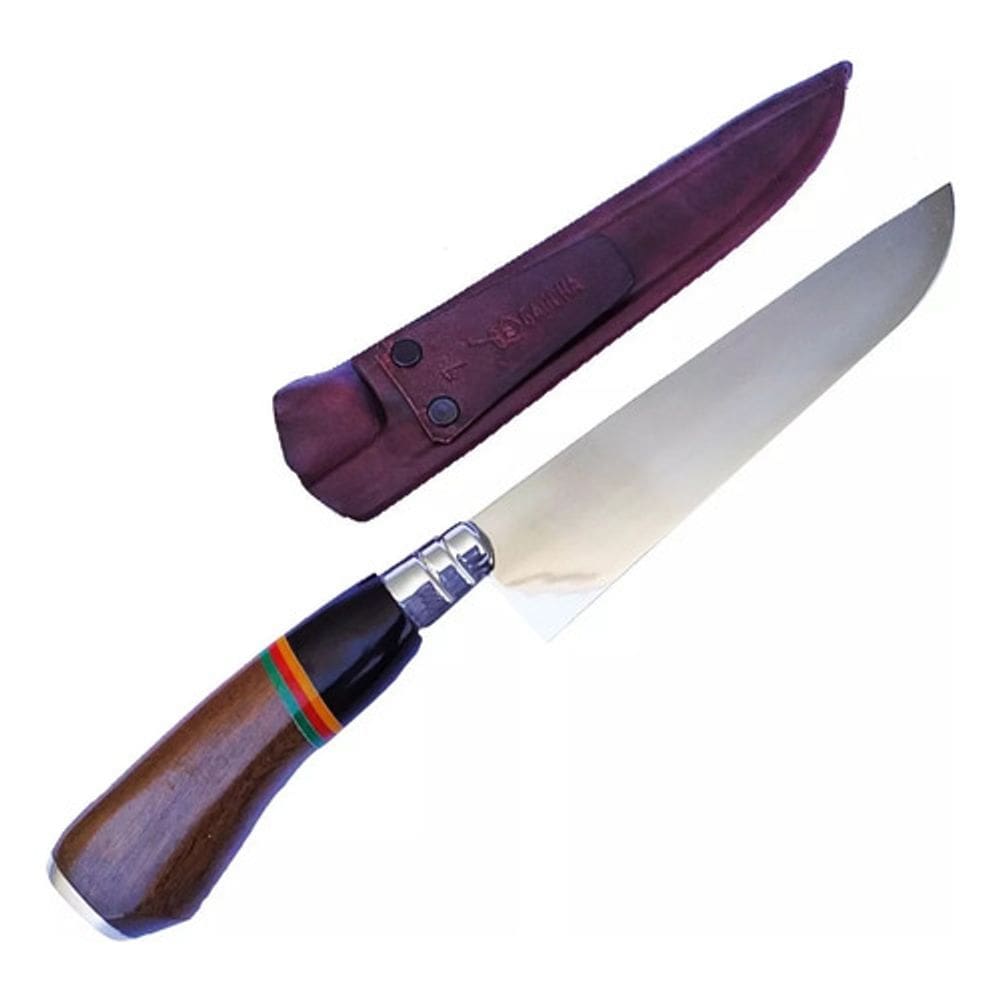 Faca Artesanal Aço Inox Cabo Em Chifre Madeira 1007 Mrs 18Cm