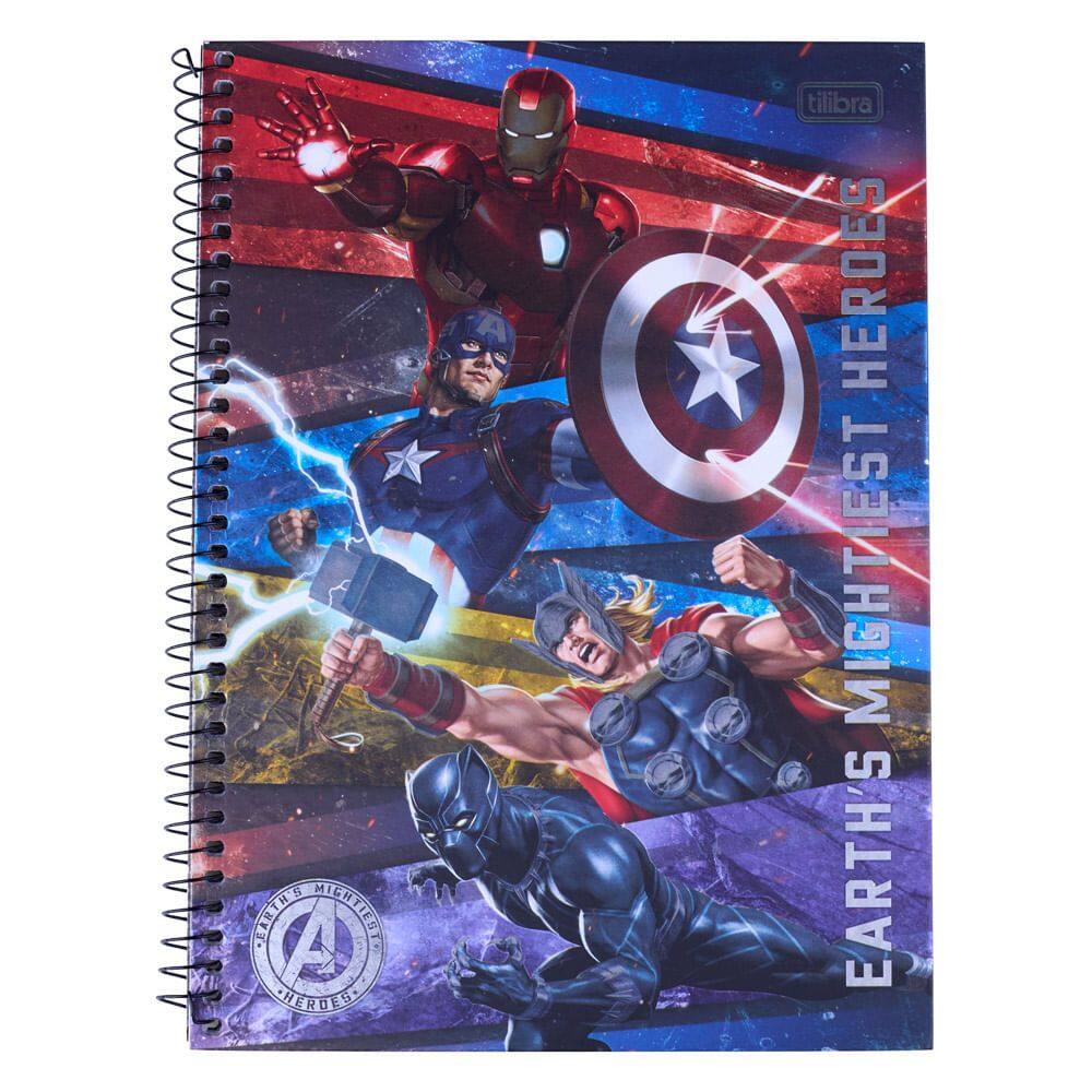 Caderno Universitário Vingadores 1 Matéria 80 Folhas Tilibra