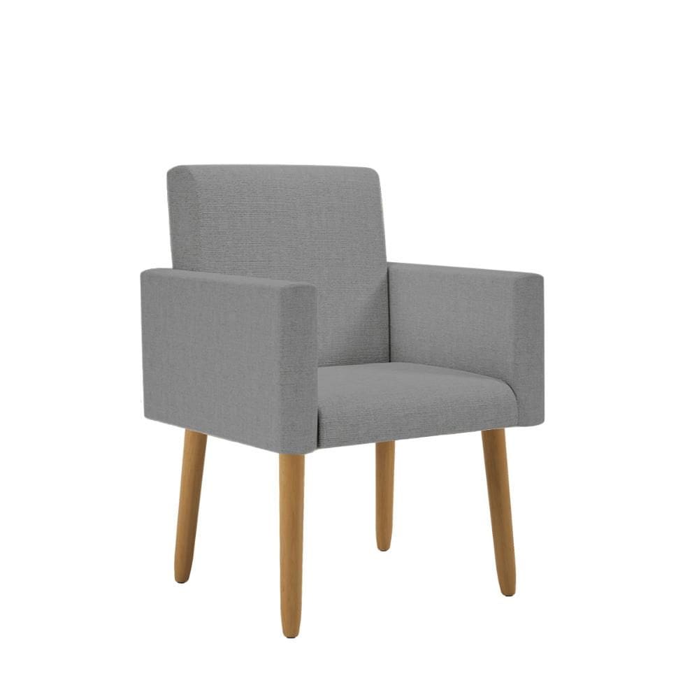Poltrona Decorativa Pés Palito Nina Linho