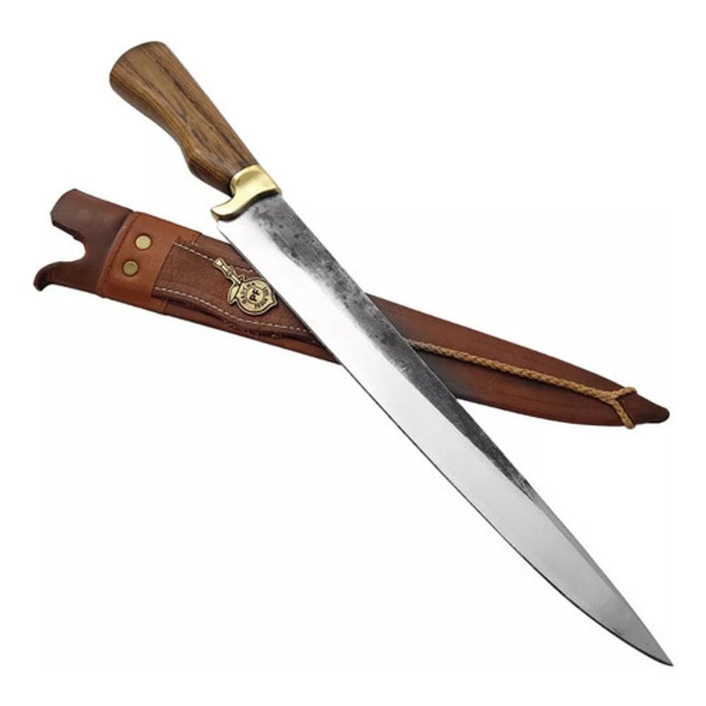 Faca Artesanal Javalizeira 12Pol Caça Javali Carbono 44Cm