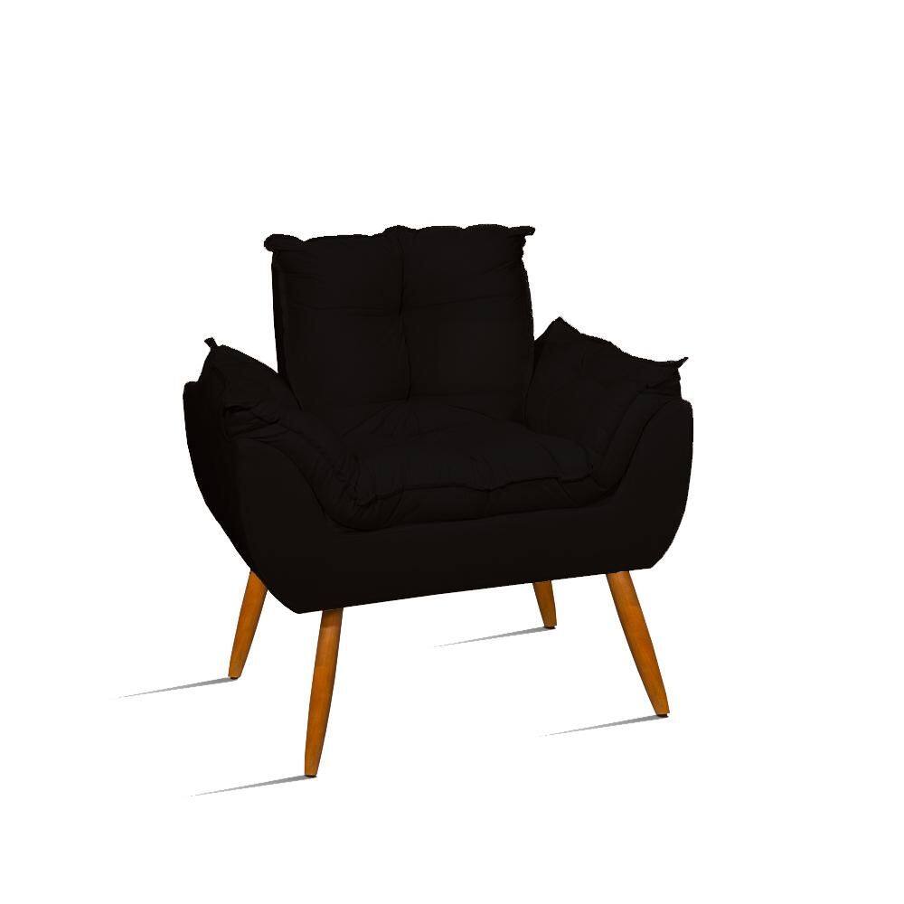 Poltrona Decorativa Pés Palito Opala Preto