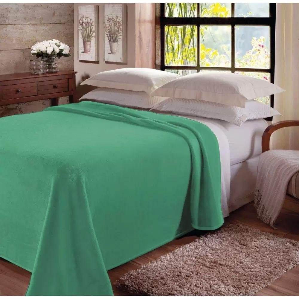 Manta Microfibra Dyuri Lisa 180x210cm Verde - Jolitex
