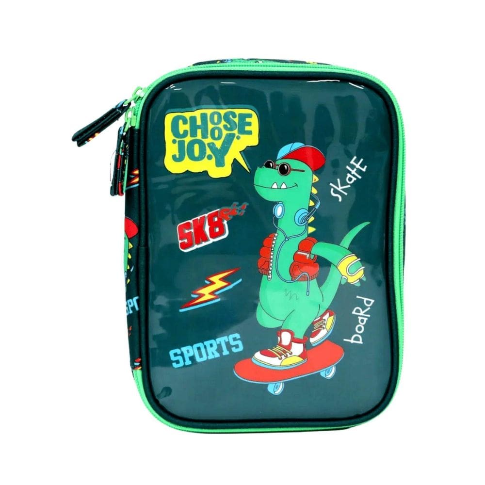 Estojo Escolar Grande Box Dinossauro Rkd5009E - Verde