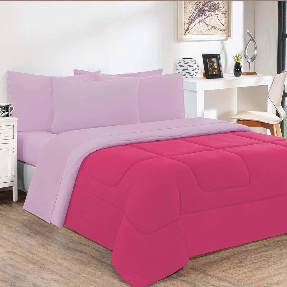 Edredom Malha 100% Algodão Gran Moratta 1 Peça Queen - Pink-rosa Bebê