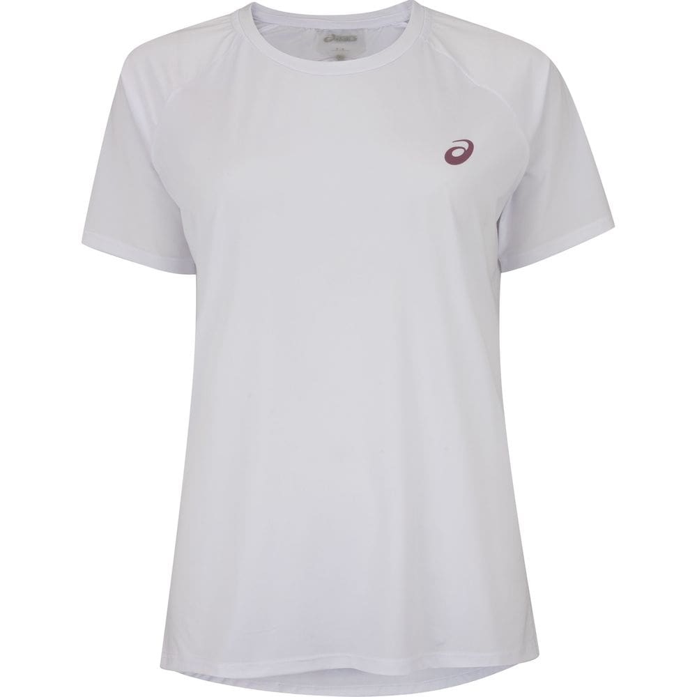Camiseta Feminina ASICS Manga Curta Emblema Racket UV 50 Anti-Odor
