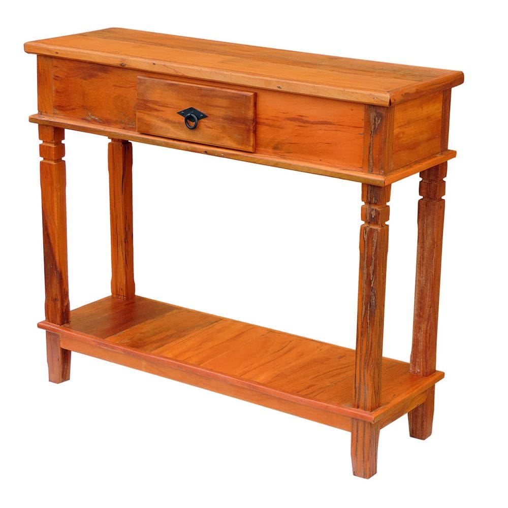 Aparador Tradicional 1M Madeira Maciça 1 Gaveta 1 Prateleira Natural