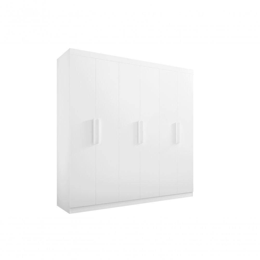 Guarda Roupa Casal Colibri 6 Portas 6 Gavetas Sem Pés - D` Doro Branco
