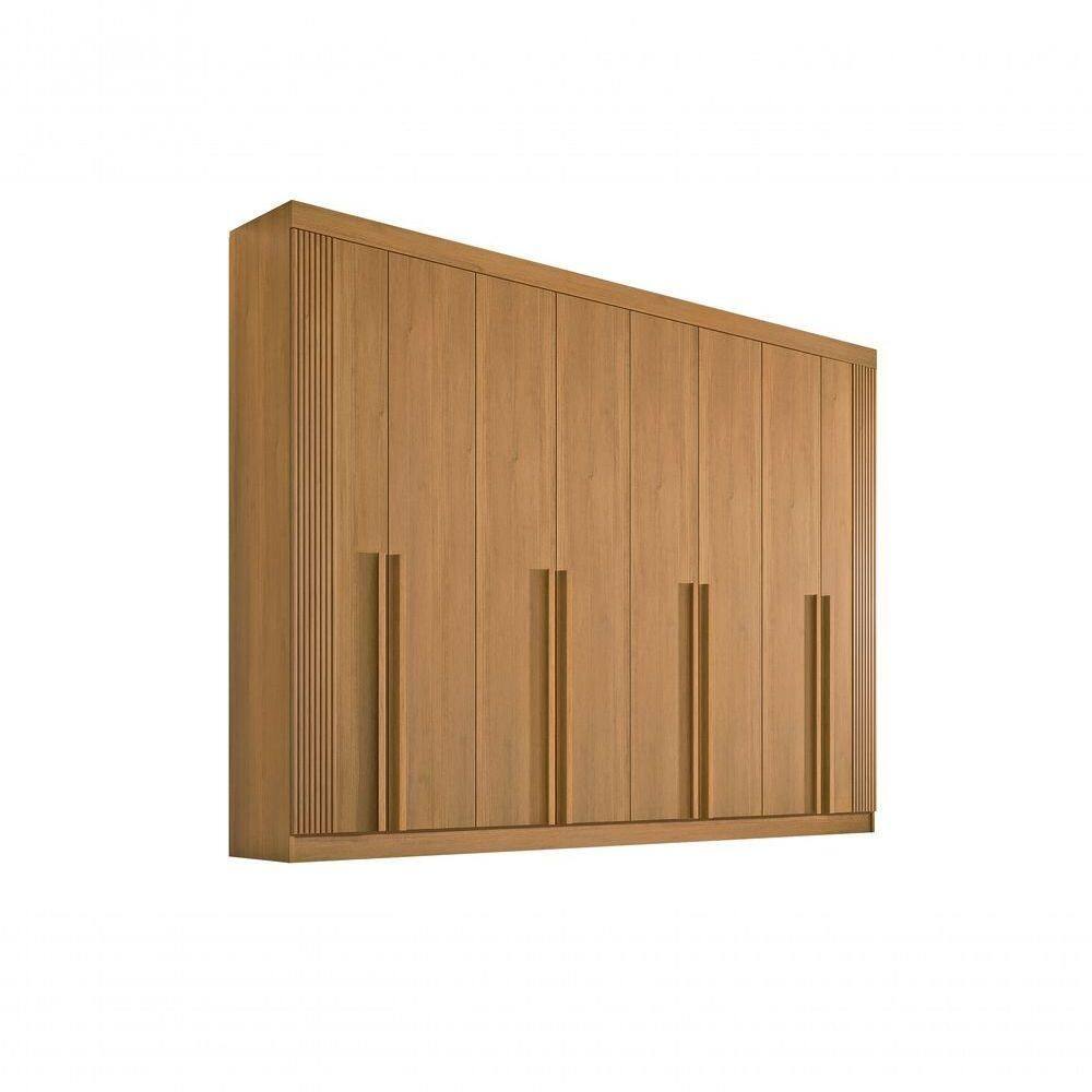 Guarda Roupa Casal 8 Portas Ripado 8 Gavetas Sem Pés Daymont - D` Doro Cinamomo/ripado