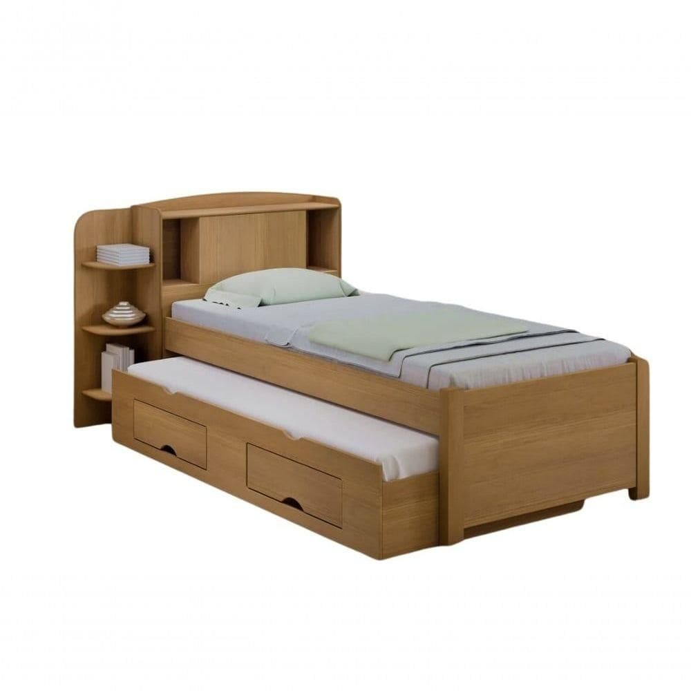 Cama Para Solteiro Milênio Com Box 2 Gavetas Plus - D` Doro Cinamomo