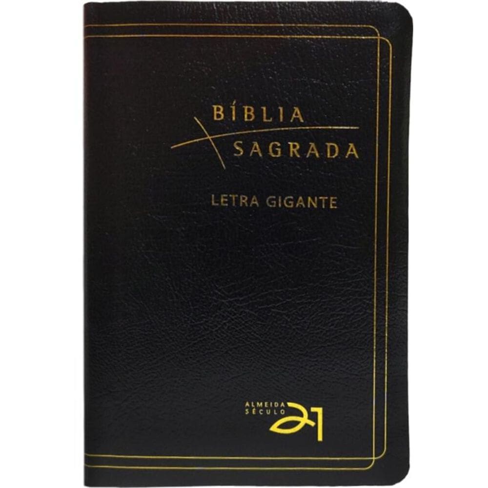 Bíblia a21 letra gigante luxo - couro bonded preta