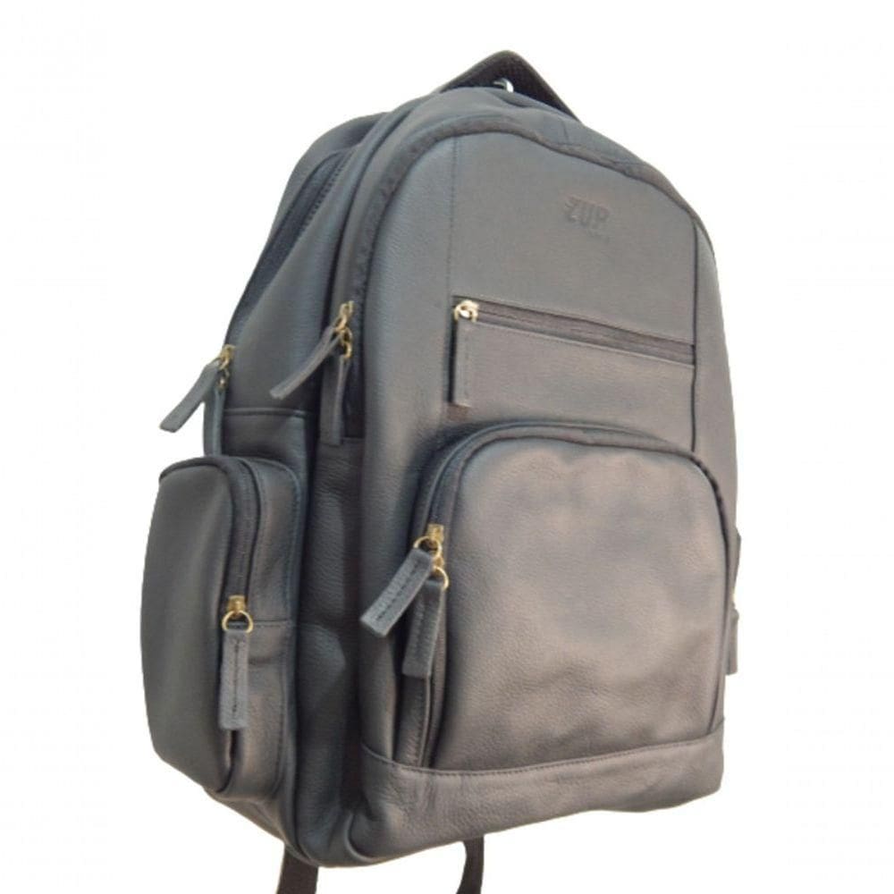 Mochila Masculina De Couro Com Porta Notebook Zup Preto
