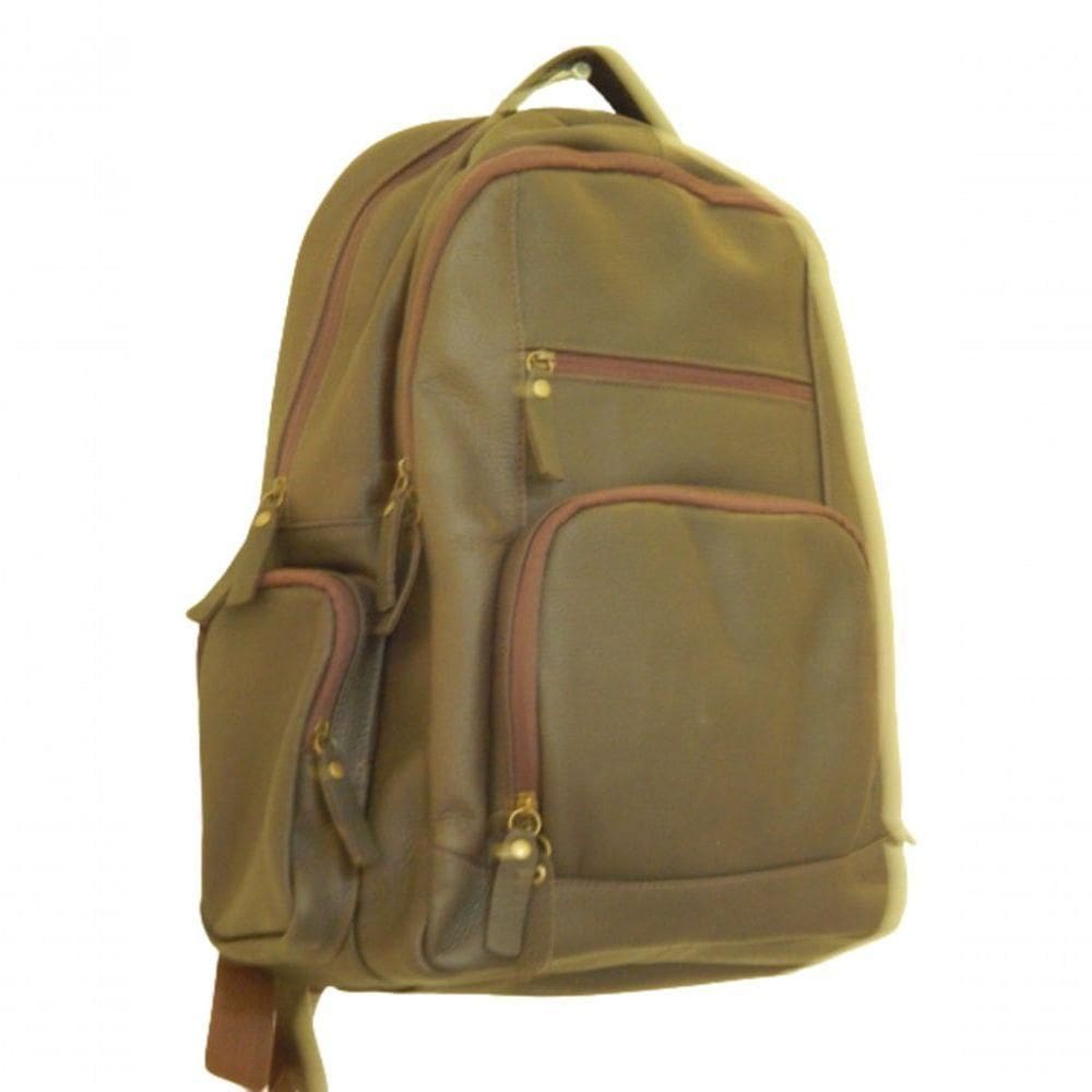 Mochila Masculina De Couro Com Porta Notebook Zup Café