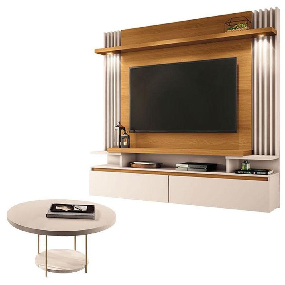 Home Suspenso Cosmo Cinamomo Off White E Mesa De Centro Sky Off White- Hb Móveis