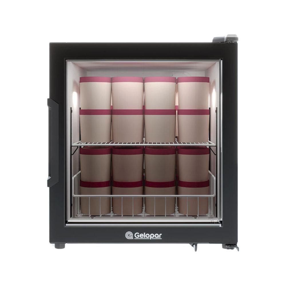 Refrigerador Bancada Com Porta De Vidro 85l Gfb75 Gelopar Expositor Preto 110v