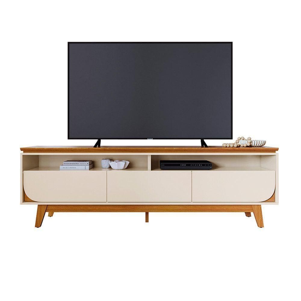 Aparador Bancada Para Sala Selene - 7 Decor Cinamomo E Off White