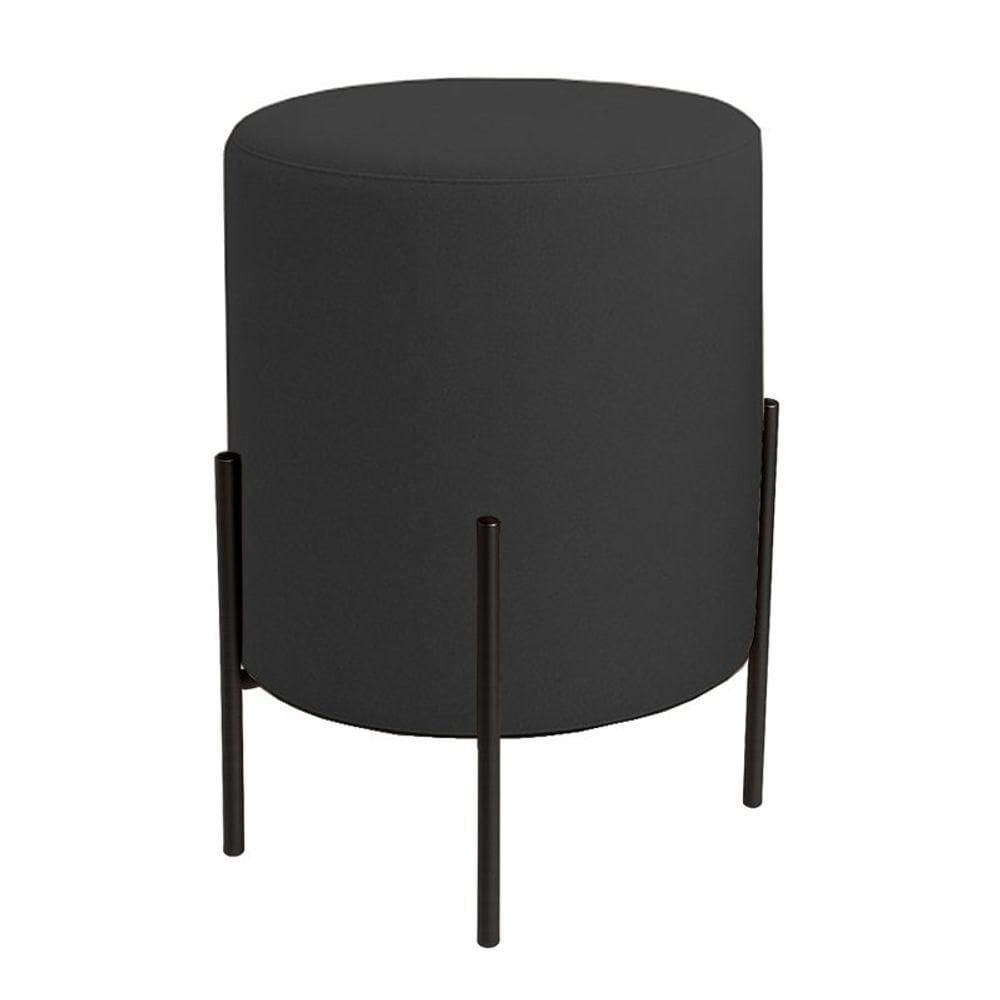 Puff Orgânico Boucle Thor Com Pés De Ferro Preto