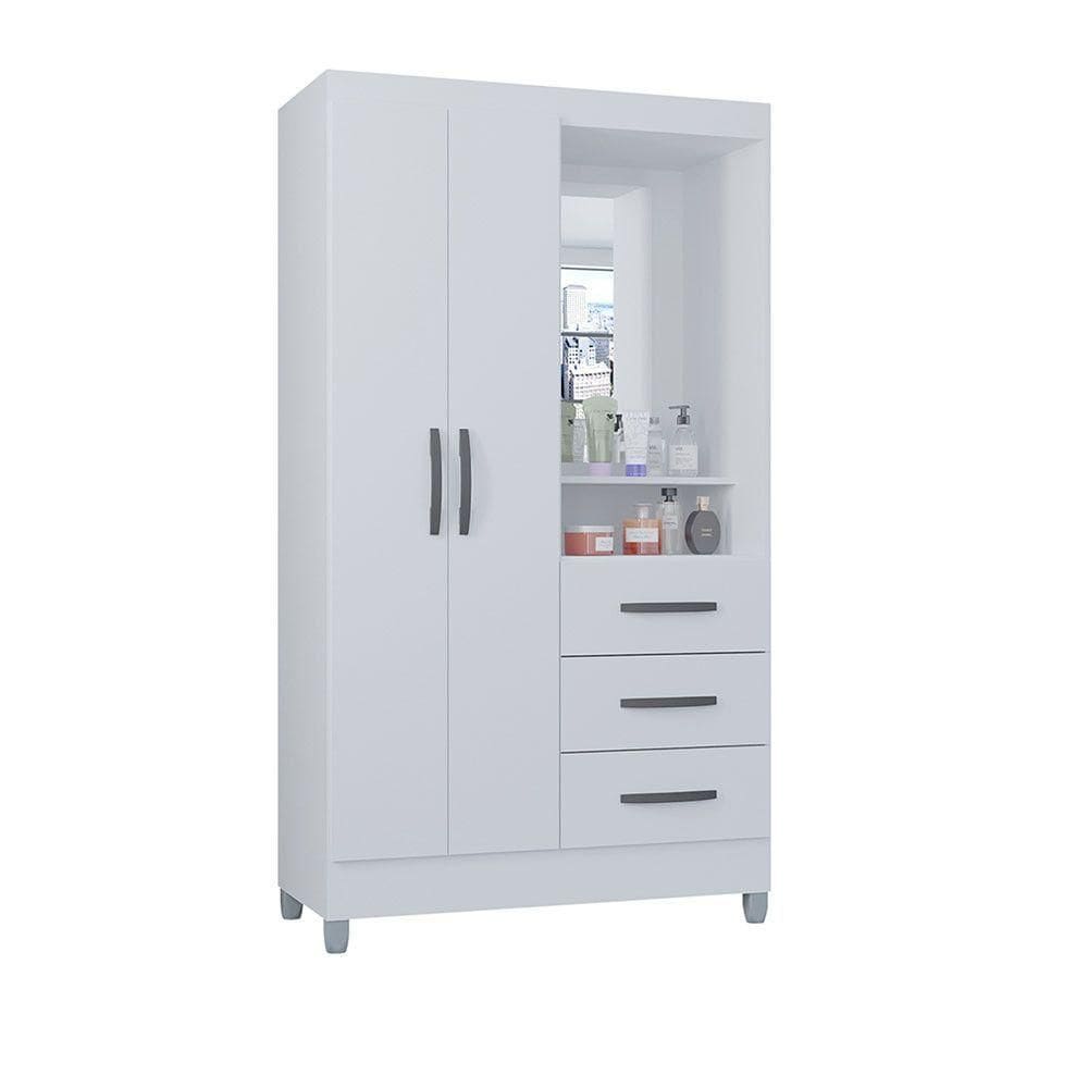 Guarda Roupa Madri 2 Portas 3 Gavetas Poquema Branco