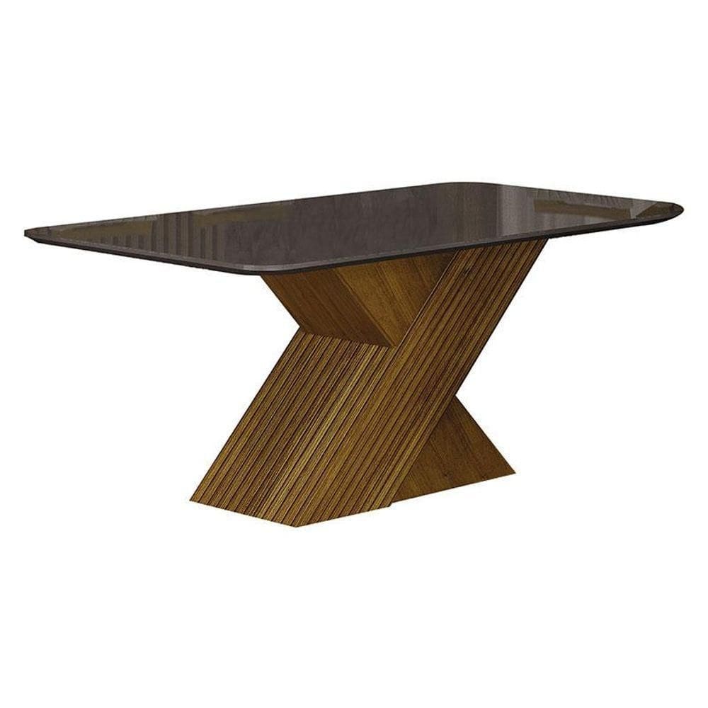 Mesa De Jantar Ilhéus 180x90 Freijó Decor Chumbo - Leifer Móveis