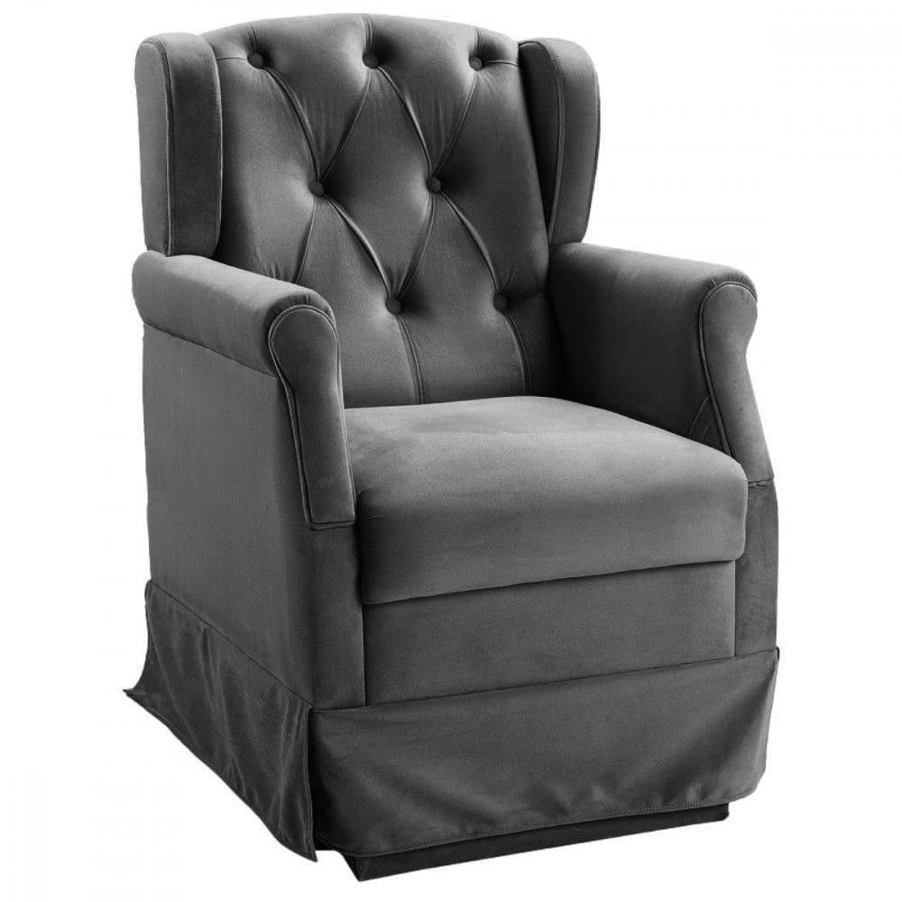Poltrona De Balanço Para Amamentação Ternura Suede Chumbo Chumbo
