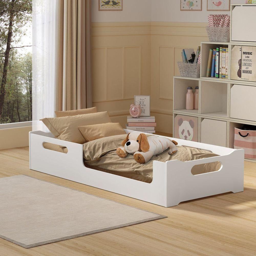 Cama Cecília Solteiro Montessoriana 100% Mdf + Colchão Solteiro 188x88 Toraflex - Branca
