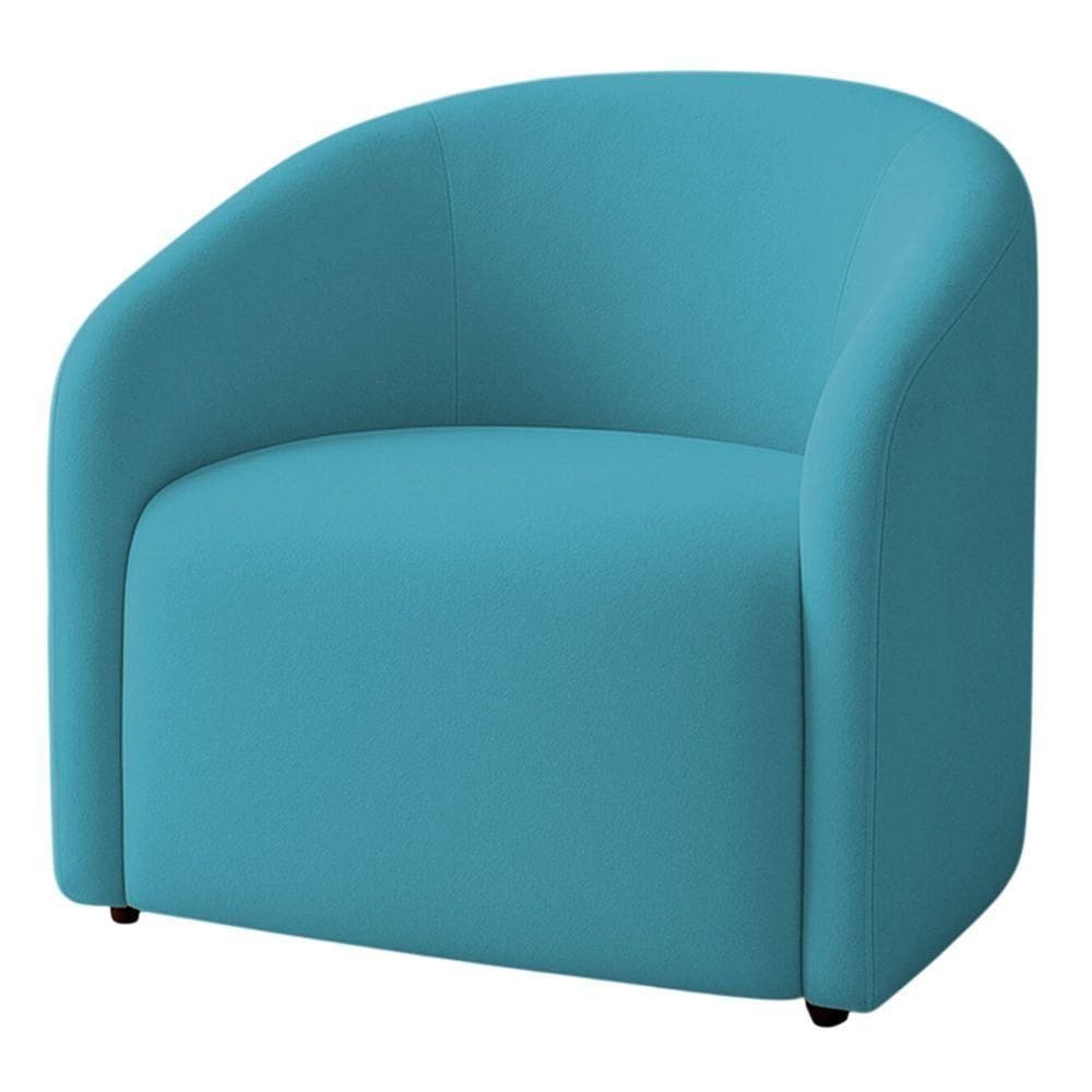 Poltrona Orgânica Decorativa Lara Boucle 7 Decor Azul Turquesa