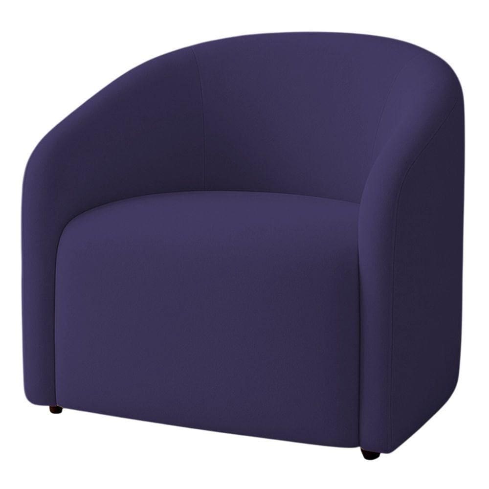 Poltrona Orgânica Decorativa Lara Veludo 7 Decor Azul Marinho