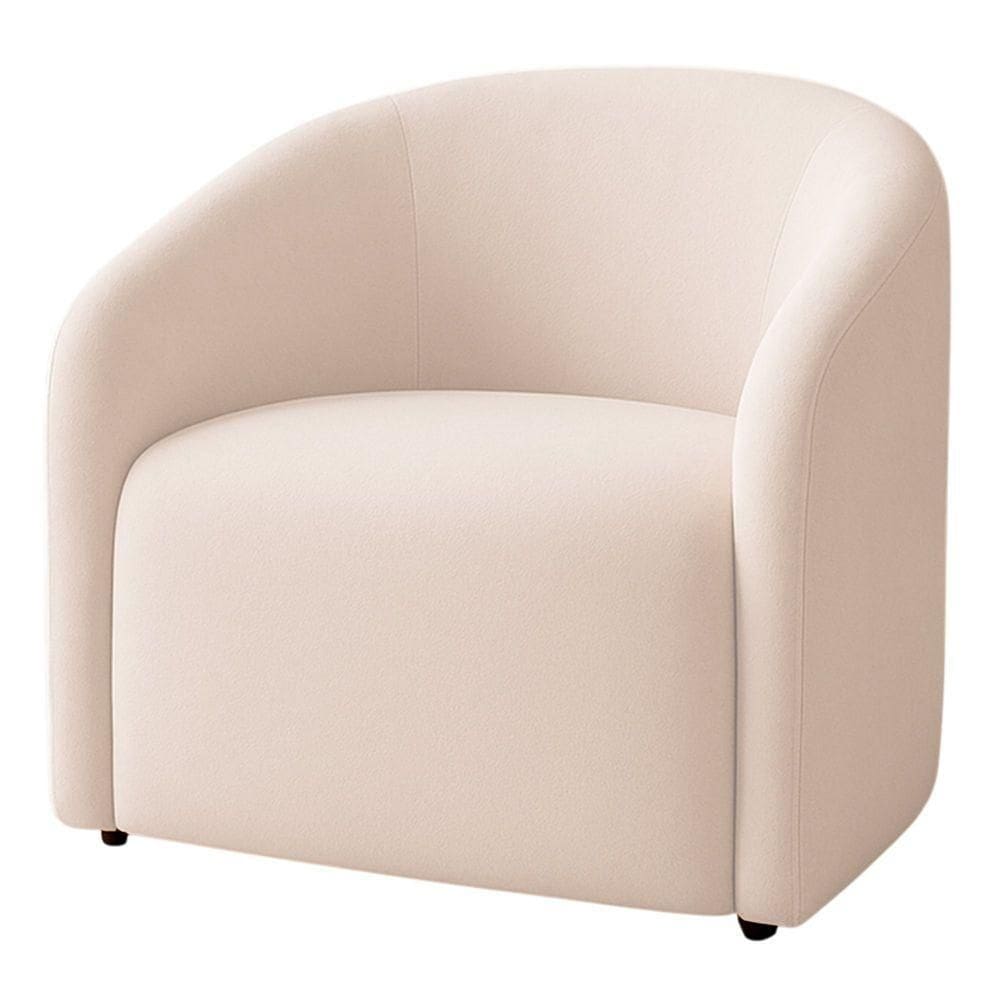 Poltrona Orgânica Decorativa Lara Veludo 7 Decor Bege