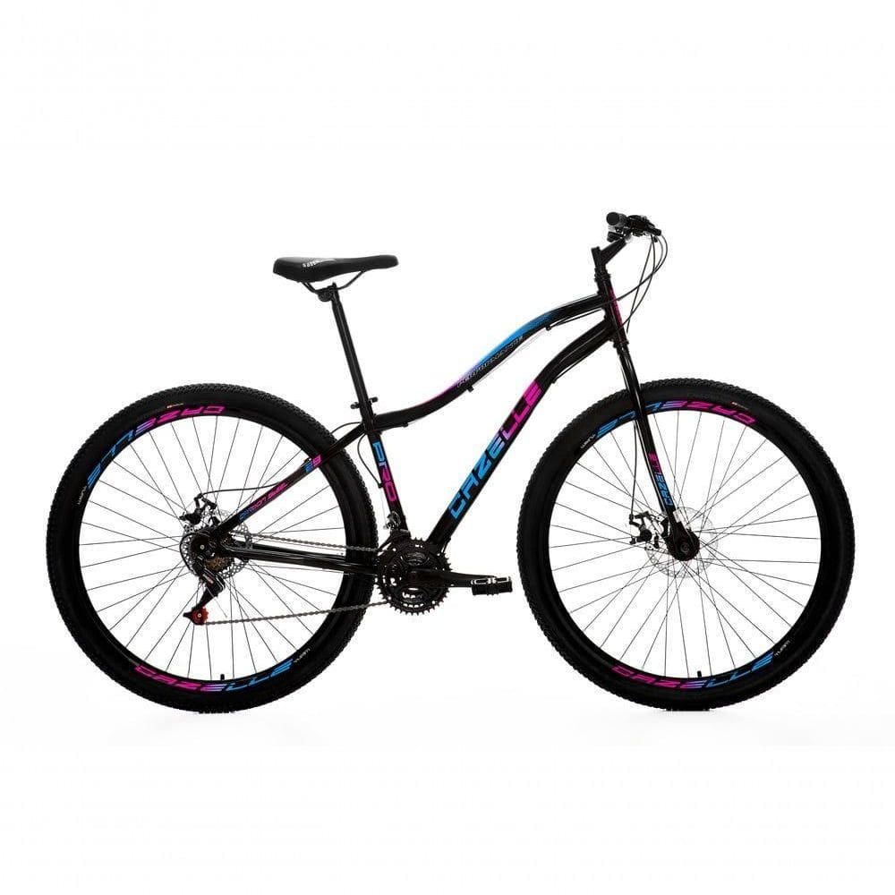 Bicicleta Cazelle Veneza Aro 29, Quadro 15.5, Freio A Disco Dianteiro E Traseiro, 21 Marchas Preto/adesivo Azul/vermelho