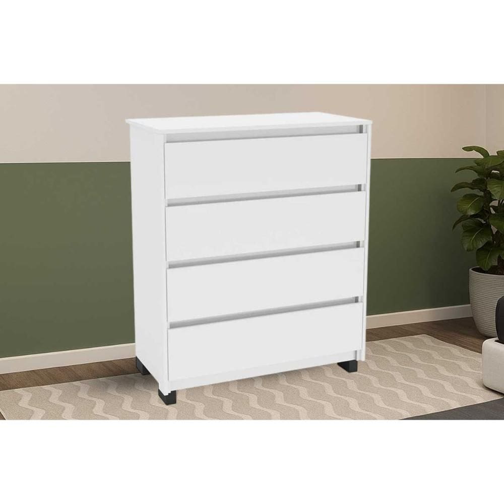 Cômoda Casal Coimbra c/ 4 Gavetas Branco - Politorno