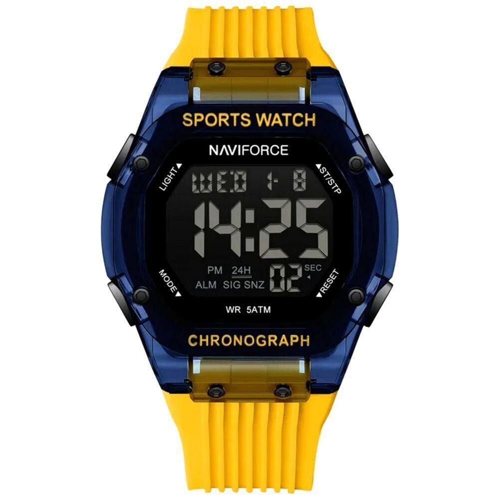 Relógio Digital Esportivo Luminoso Pulseira De Silicone 50m à Prova D`água Amarelo
