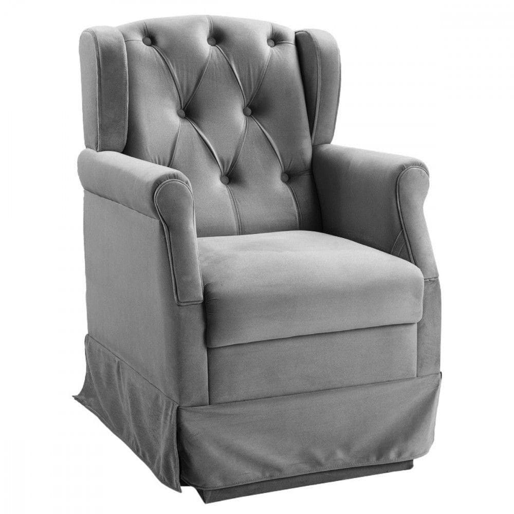 Poltrona Balanço Ternura Veludo - Star Confort Chumbo