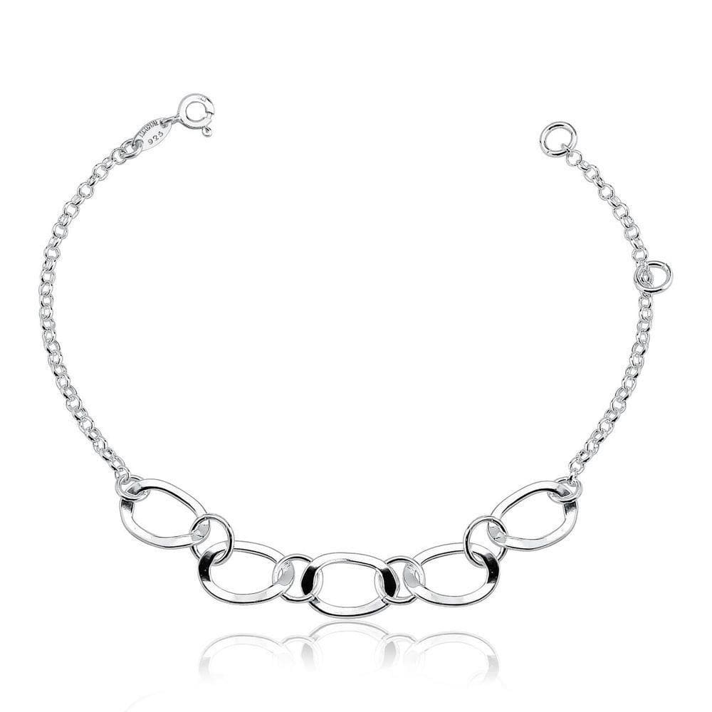 Pulseira 5 Elos Maiores Em Prata 925
