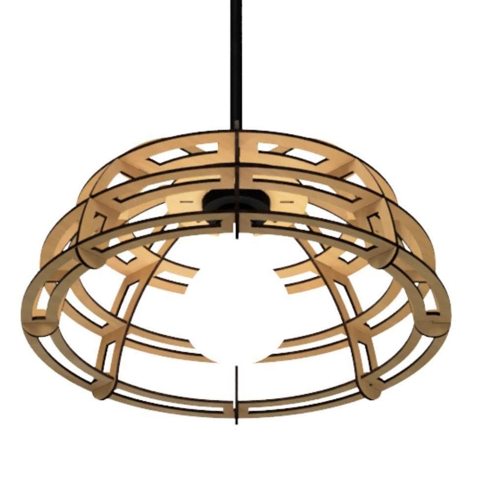 Luminária Teto Tipo Pendente Gruta Mdf - Completa Mdf Cru