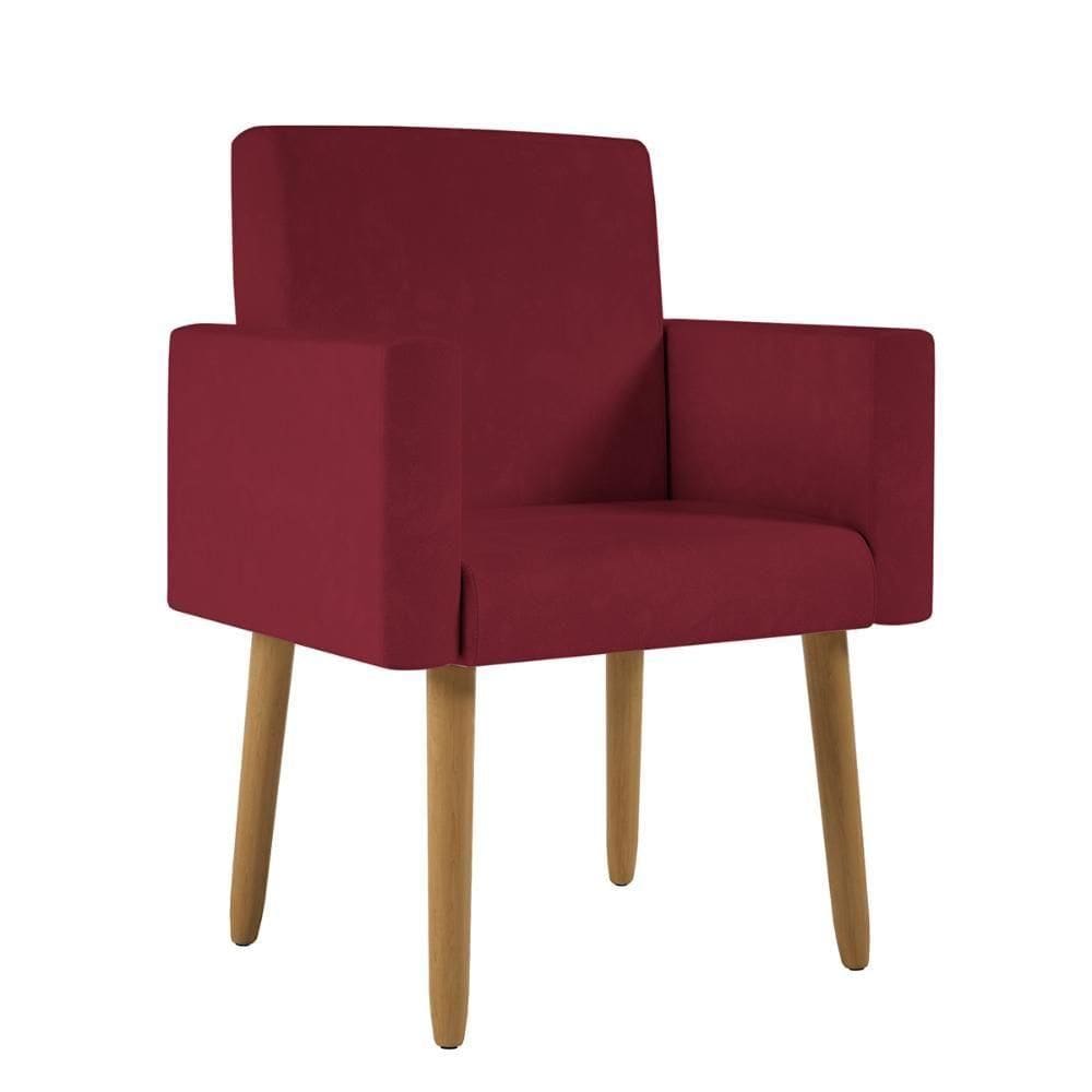 Poltrona Decorativa Pé Palito Sala Quarto Jl Decor Marsala
