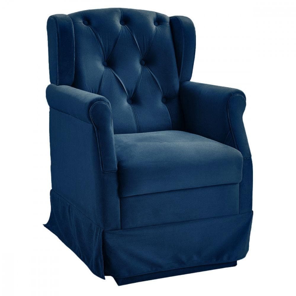 Poltrona Balanço Ternura Veludo - Star Confort Azul