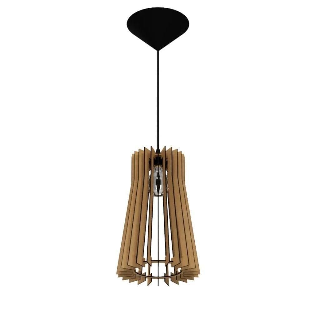 Luminária Teto Tipo Pendente Detroit Mdf - Completa Mdf Cru