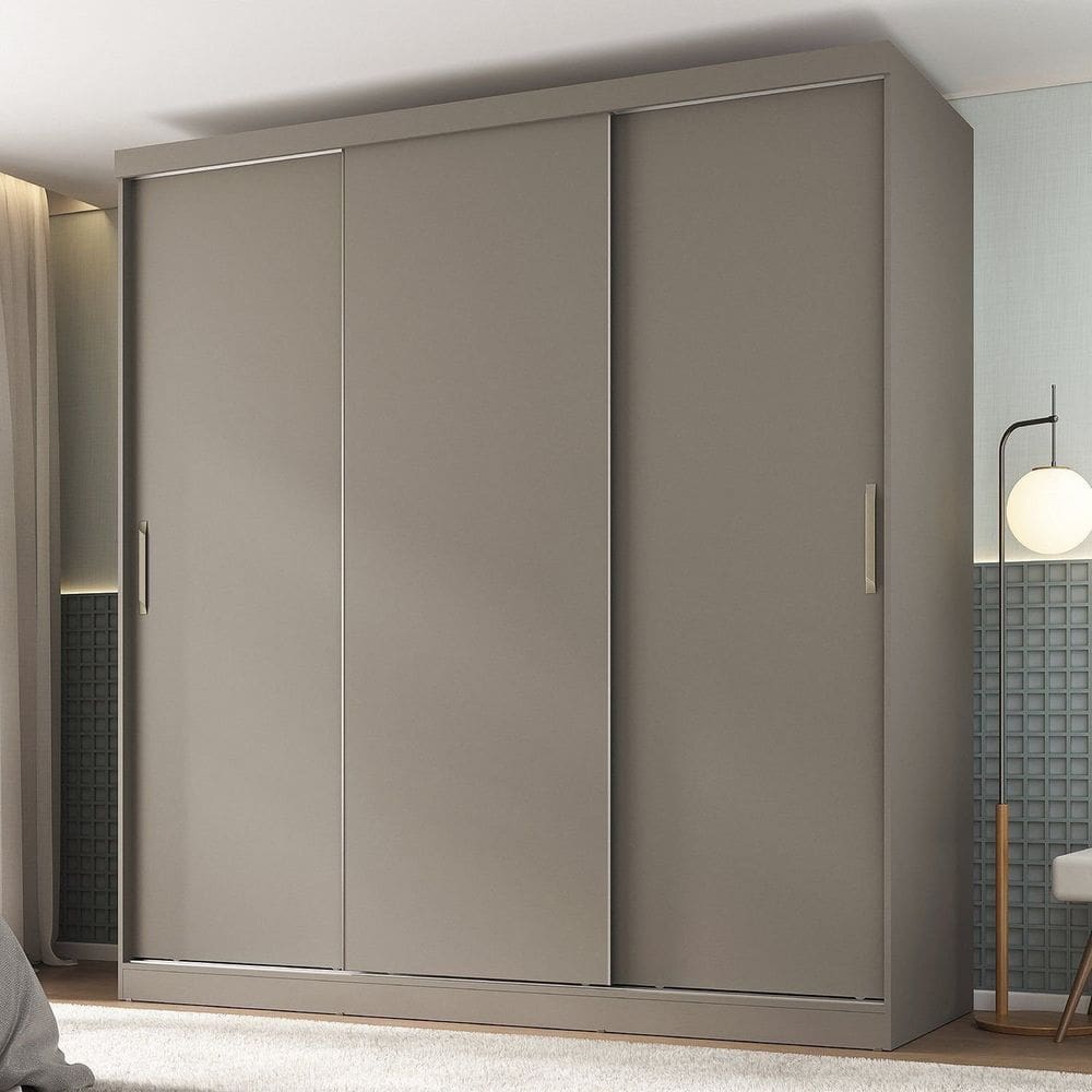 Guarda-roupa 3 Portas Araçá Cabecasa Madeiramadeira Cinza