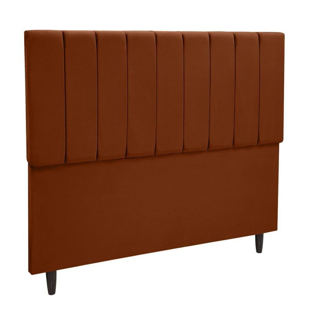 Cabeceira Cama Casal Veludo Premium Terracota