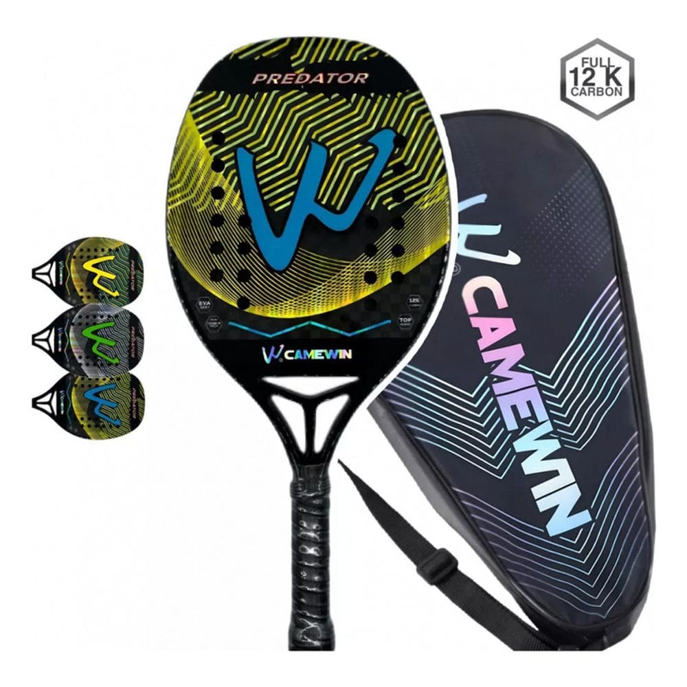 Raquete de tênis de praia Camewin 100% fibra de carbono 12k Predator