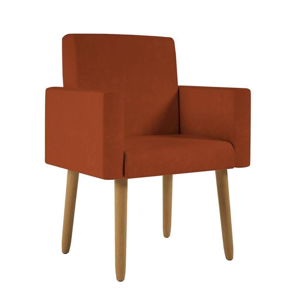Poltrona Decorativa Pé Palito Sala Quarto Jl Decor Terracota