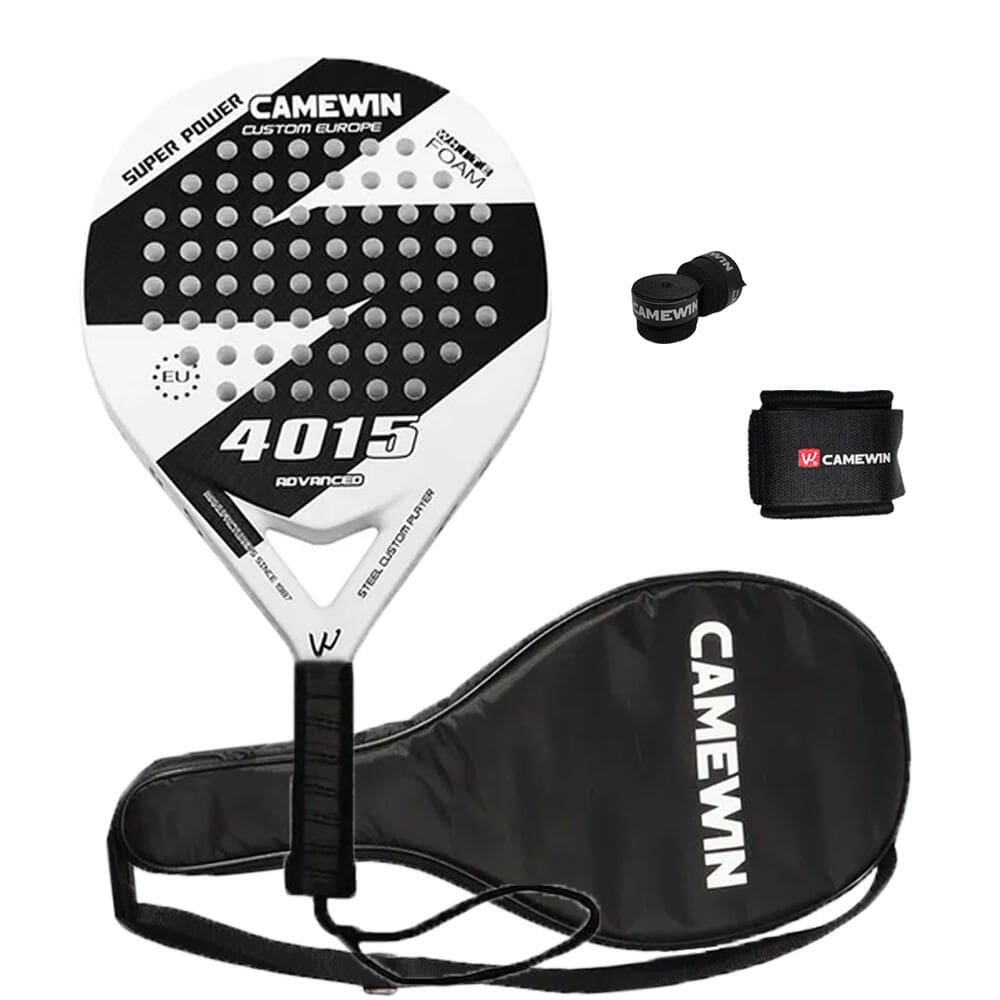 Raquete de tênis de padel CAMEWIN em fibra de carbono 18k 360g + 10g