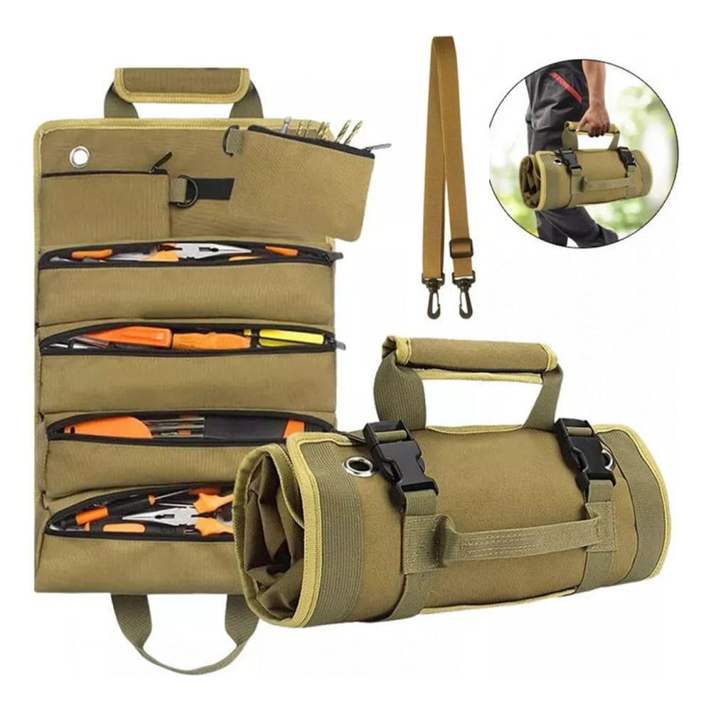 Bolsa de ferramentas Roll Up Canvas Multifuncional Impermeável