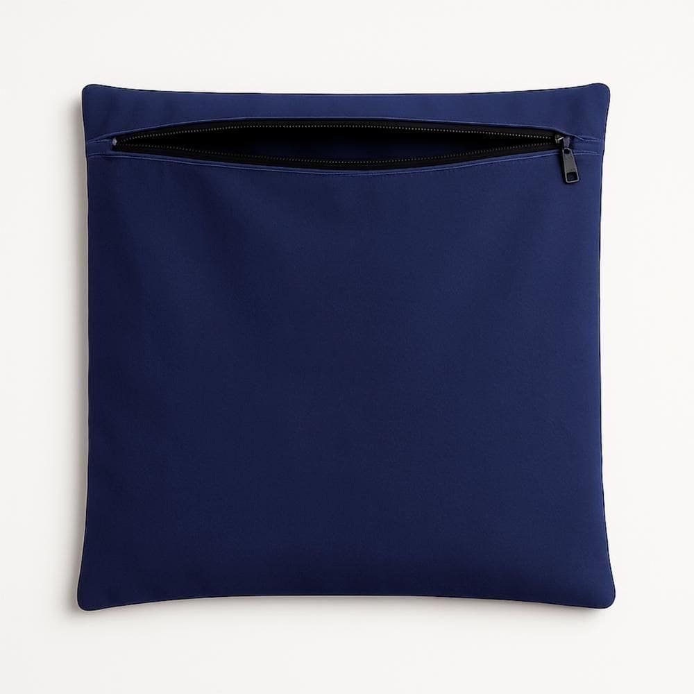 Capa De Almofada Decorativa 42cm Em Suede Lisa para Sofá Azul Marinho