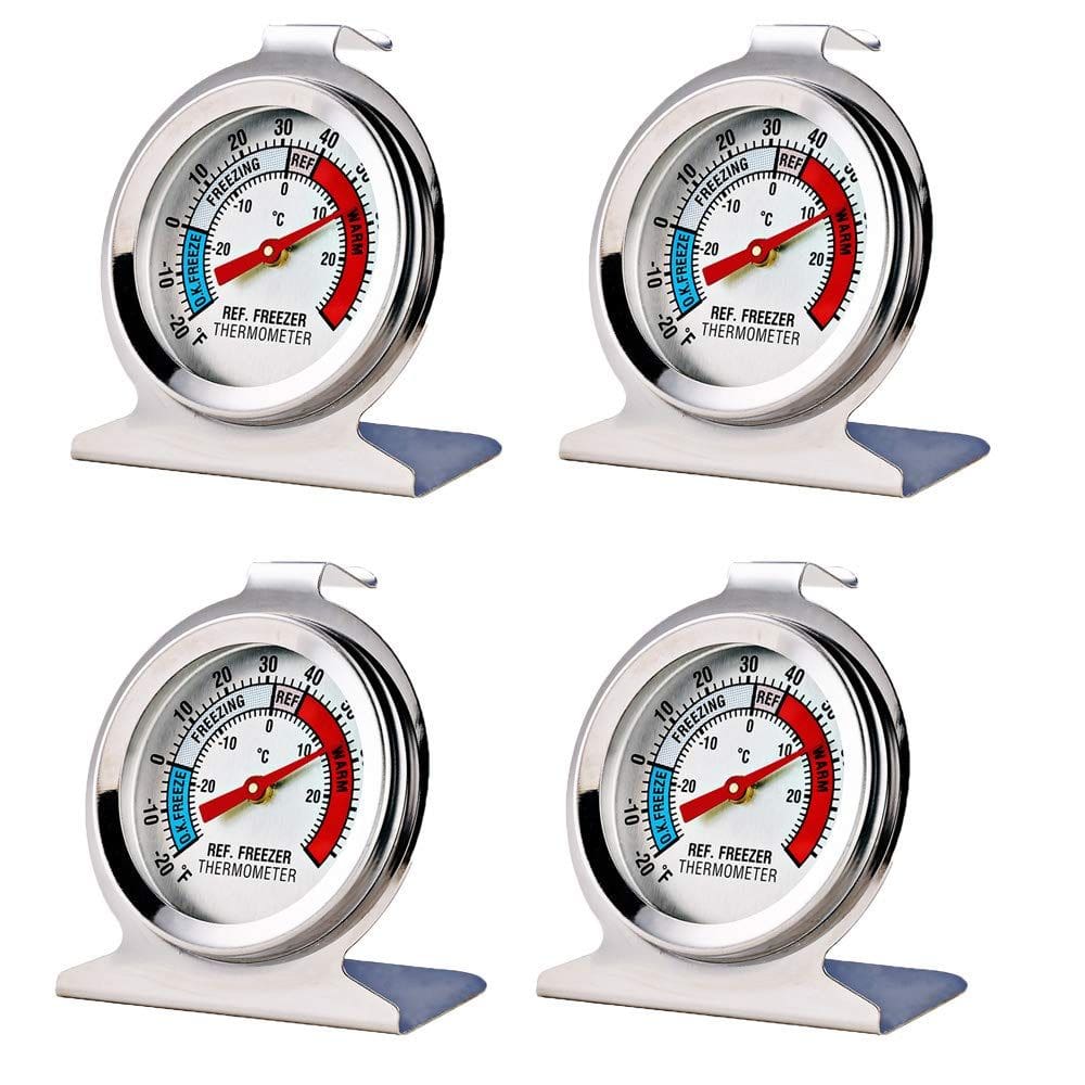 Termômetro para refrigerador e freezer, pacote com 4 unidades LinkDM, mostrador grande