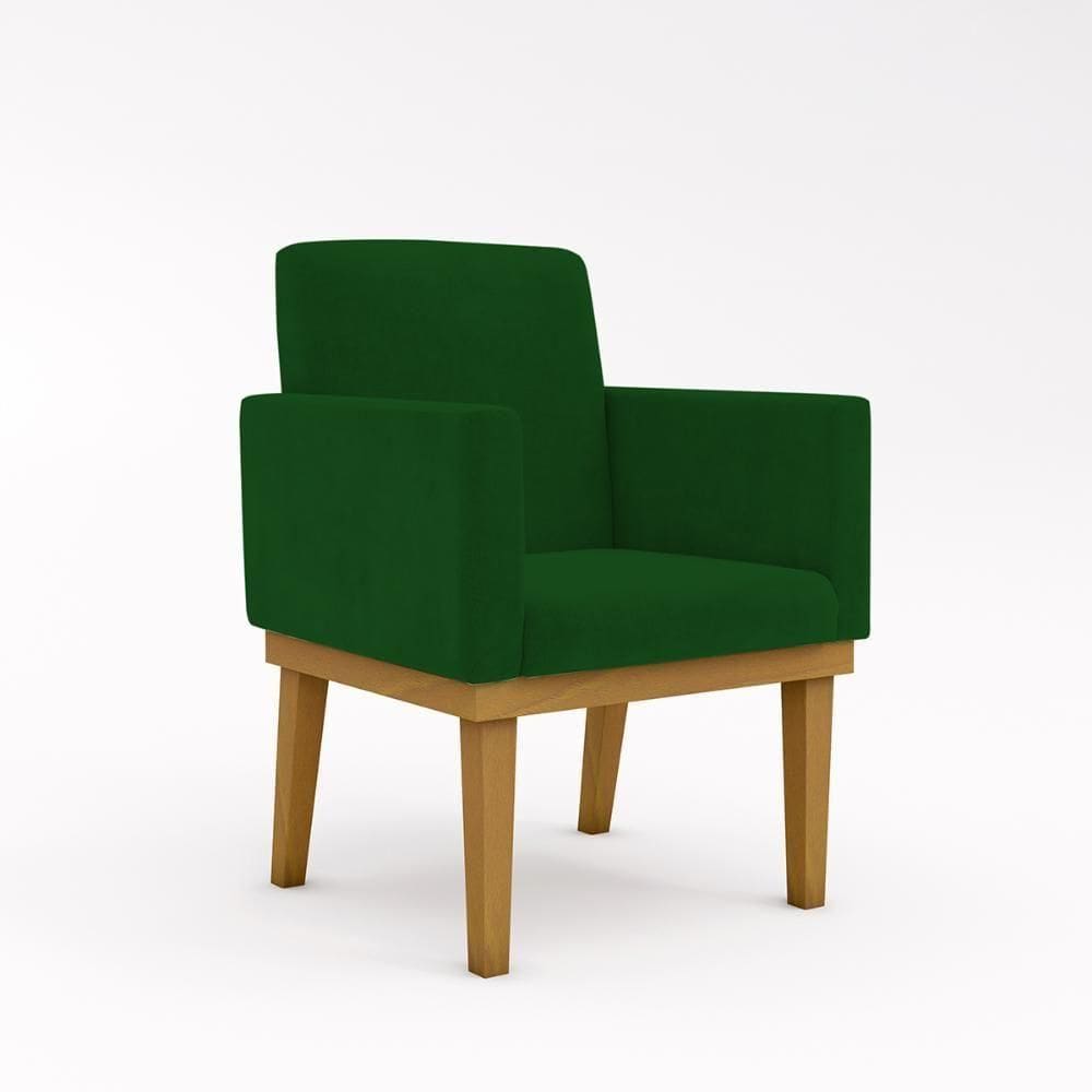 Poltrona Decorativa Com Base Reforçada Sala Quarto Jl Decor Verde