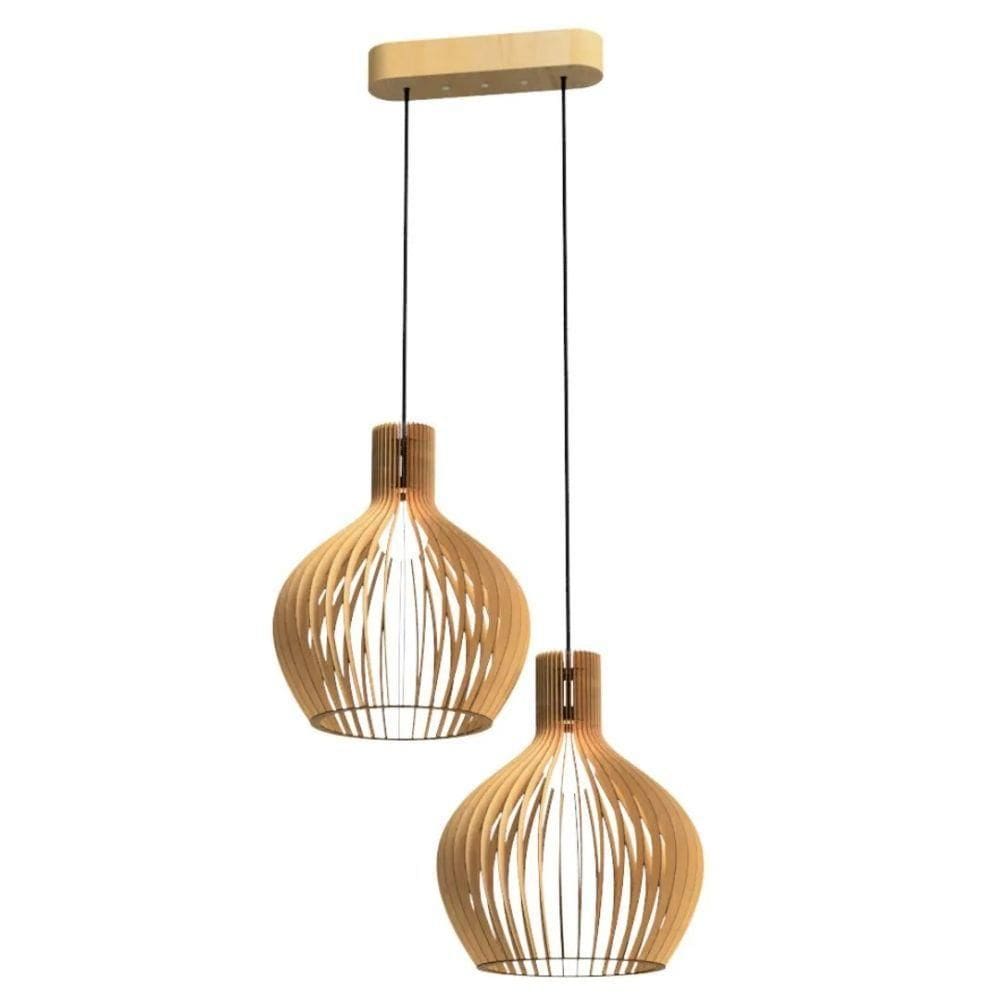 Luminária Teto Tipo Pendente Kazan Mdf - Completa Mdf Cru