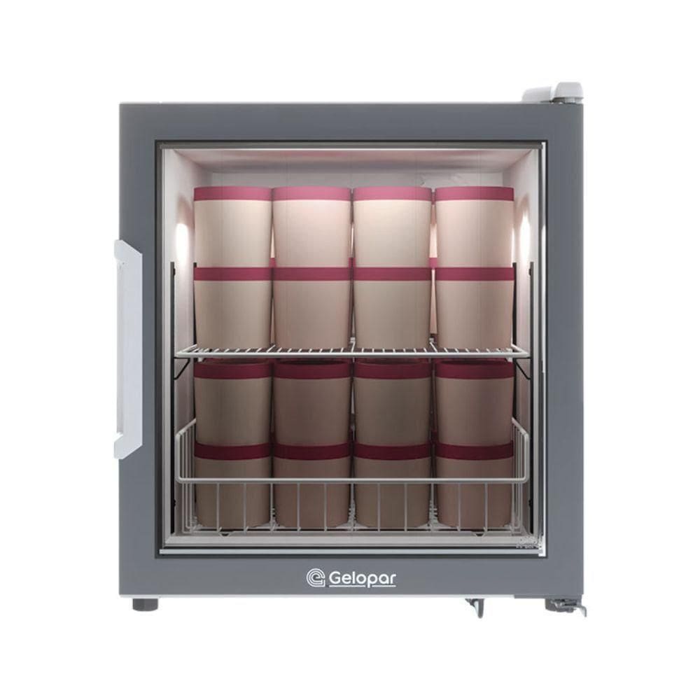 Refrigerador Bancada Com Porta De Vidro 85l Gfb75 Gelopar Expositor Branco 220v