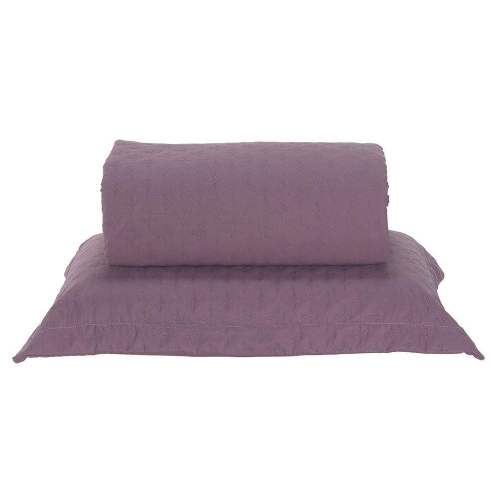 Cobre Leito Solteiro Milão Dupla Face Micropercal 200 Fios 2 Peças - Rose Cassis