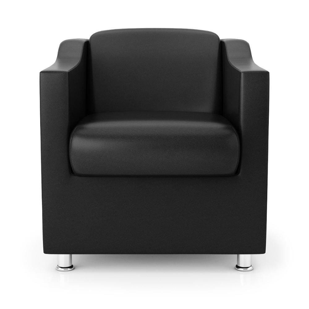 Poltrona Decorativa Tilla Sala Consultório Courino Jl Decor Courino Preto