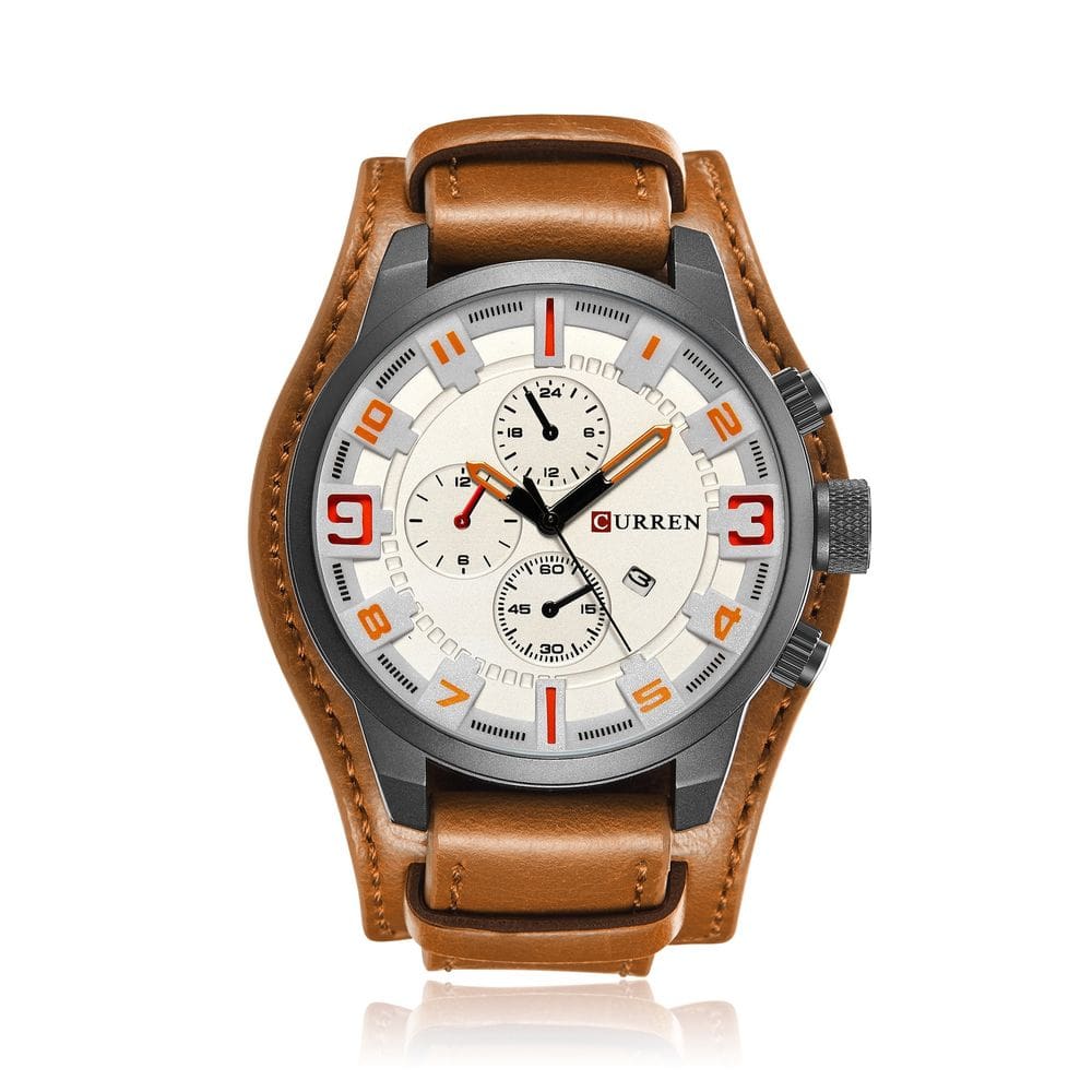 Relógio Masculino Curren 8225 Technos Preto E Marrom